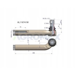 Jungtis 260 mm AL116741 John Deere Warynski