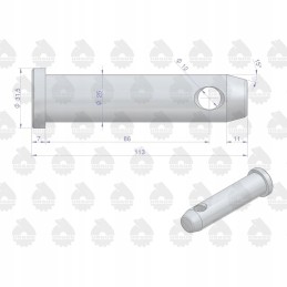 Apatinio prikabinimo kablio laikiklio kaištis mf arba ursus