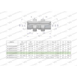 colių pertvaros hidraulinė jungtis bb 1 2
