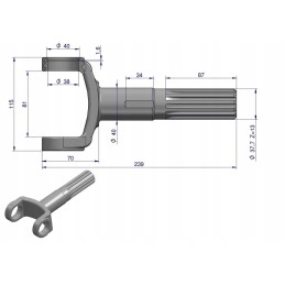 Priekinės ašies rato velenas 67453120 c 385