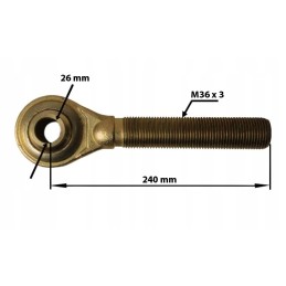 Jungties galvutė, 2 kat. 25 4, dešinysis sriegis M36x3 0