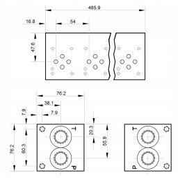 Vožtuvų bloko cetop plokštė 3 ng6 9 sek hidrolideris