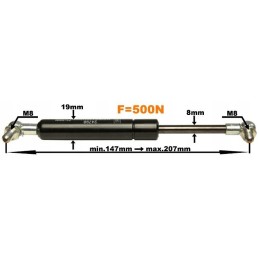 Durų dujų amortizatoriaus korpusas 78 86 120 130 1145