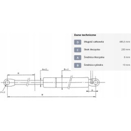 Dujinė spyruoklė L485 5 mm 800N stabilus CA094889