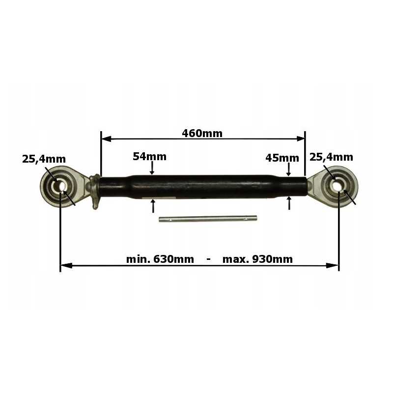 Centrinė jungtis, traukimo strypas 630 930 mm m36x3 2 kat. 2
