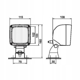 Kvadratinė darbinė lempa h3 12 24 v