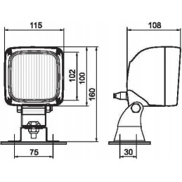 Kvadratinė darbinė lempa h3 12 24 v