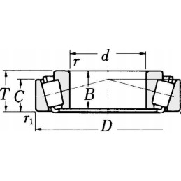 Kūginis ritininis guolis 25 4x50 3x14 23 mm l44643 l44610