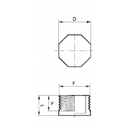 Srieginis kištukas išorinis sriegis 1 4