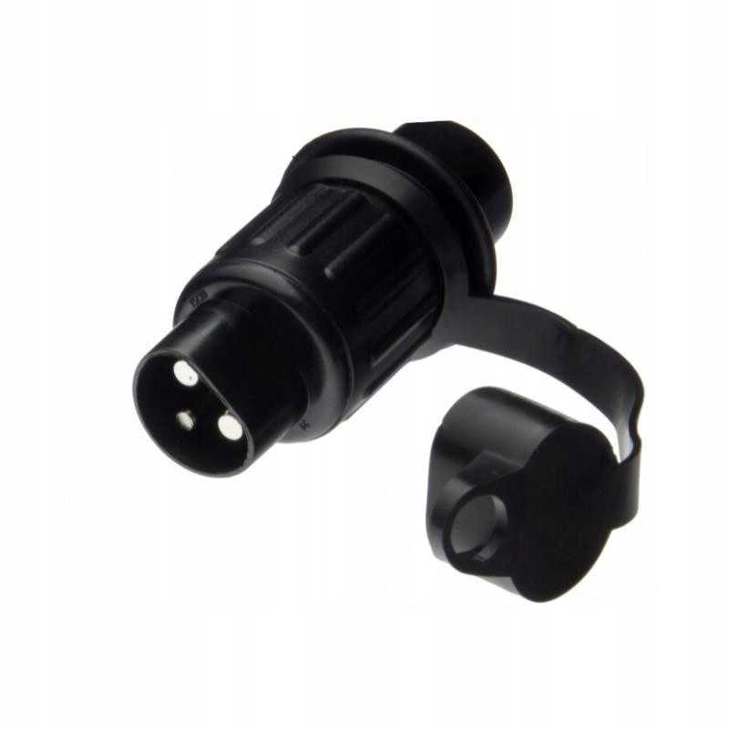 3 kontaktų pusapvalis elektros kištukas
