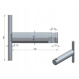 Apatinio prikabinimo šakės kaištis C 360 originalus Ursus