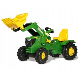 Pedalinis traktorius su kaušu john deere ritininiais žaislais