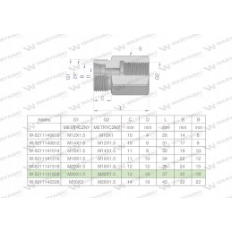 Metrinė hidraulinio diferencialo įvorė AB M26x1