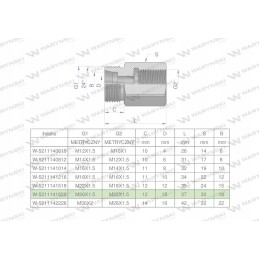 Metrinė hidraulinio diferencialo įvorė AB M26x1
