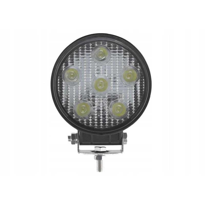 LED halogeninė darbo lempa, apvali, 18W, 6 LED