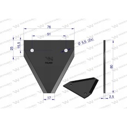 Bison žemo pjūvio dalgio ašmenys Warynski wkz80x2 5