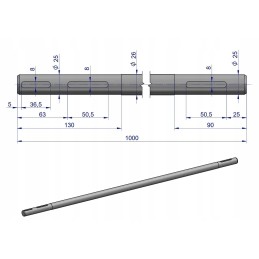 Rotacinės vejapjovės varomasis velenas