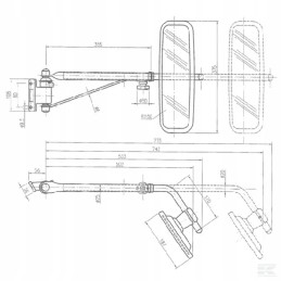 Veidrodis ant teleskopinės svirties, dešinėje, CA6396000