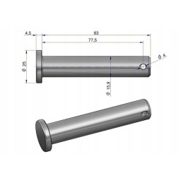Pakabos kaištis mf3 mf4 376399x1 originalus ursus