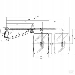 Veidrodis ant dešinės teleskopinės rankenos