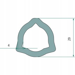 Profilinio vamzdžio sujungimo trikampis 29x4 36 1x3 4 kompl