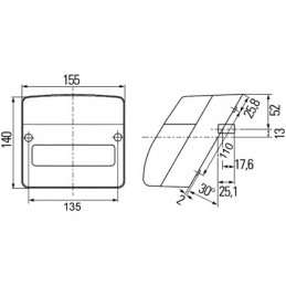 Kairysis kombinuotas lempos korpusas steyr 134676002 hella