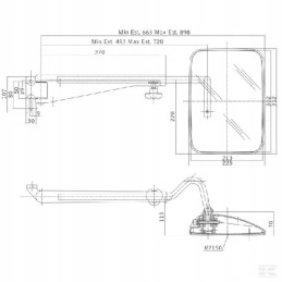 Veidrodis ant teleskopinės svirties, dešinėje ca6399000