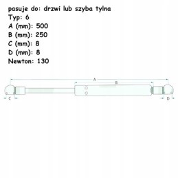 Dujinė pavara galinio lango ir durų korpusui 4220
