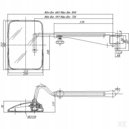 Veidrodis ant teleskopinės svirties, kairėje, CA6399001