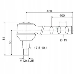 Skersinės vairo trauklės rutulinis šarnyras ford 81802849