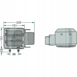 Kryptinių priekinių žibintų kairysis žibintas merlo m014643 m03