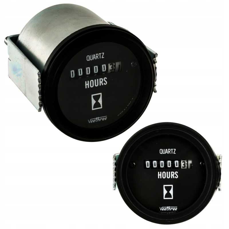 Variklio valandų skaitiklis, darbo valandos 12v 24v 52mm