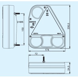 Priekabos galinis žibintas žemės ūkio priekabai 12 24v AC