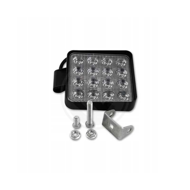 LED darbo lempa 10 30v 48w 16led kvadratas