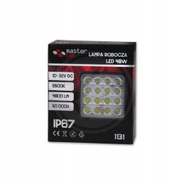 LED darbo lempa 10 30v 48w 16led kvadratas