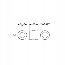 Įvorė, jungianti vairo stiprintuvo siurblį ZETOR 50552123