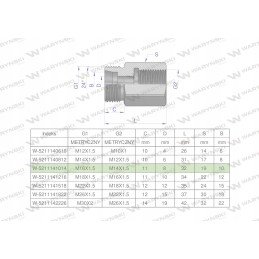 Diferencialo įvorė hidr. m16x1 5 x m14x1 5 warynski