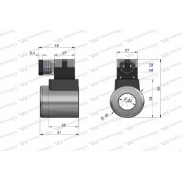 Solenoidinio skirstytuvo ritė 12v dc 30w Warynski