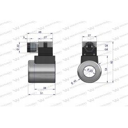 Solenoidinio skirstytuvo ritė 24v dc 48w Warynski
