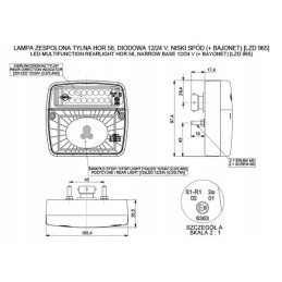 Galinių žibintų kombinacija hor 58 lzd 965 su bajonetu