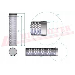 Cilindrinis oro filtras 229mm 54mm