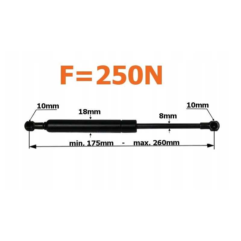Durų dujinis amortizatorius 250n 175 260mm john deere