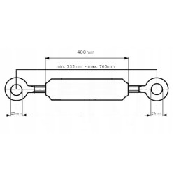 Viršutinė jungtis 535 765 mm tinka c 360 m24x3 mm