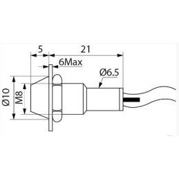 Baltas LED indikatorius 12v