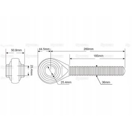 Strypo galo m36x3 metrinis kampas 2 16846