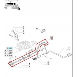 New Holland TD Case JX 87588812 pėdų dujų kabelis