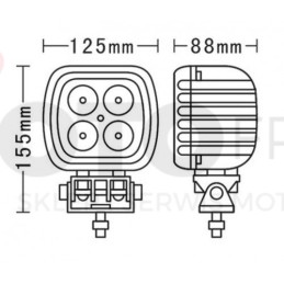 Darbinė lempa 4 LED 30w 12 24v 5400lm halogeninė 4x4