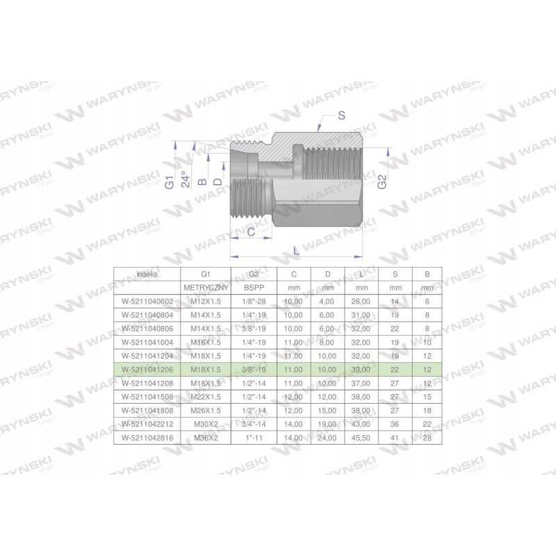 Hidraulinė diferencialo įvorė AB m18x1 5 12l sriegis