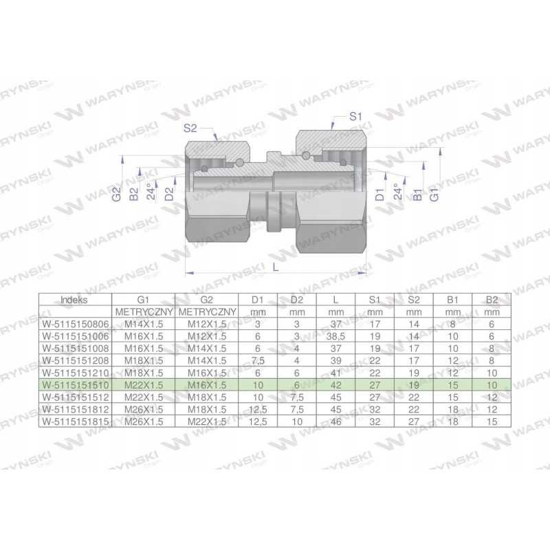 Metrinė hidraulinė jungtis aa m22x1 5 15l xm