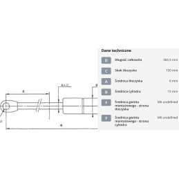 Dujinė spyruoklė L365 5 mm 100N stabilus CA082651